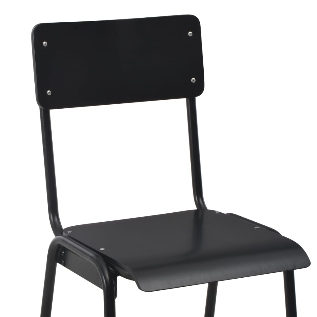 Bar Chairs 6 Pcs Solid Plywood Steel