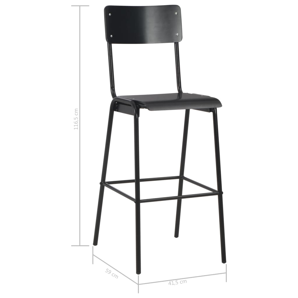 Bar Chairs 6 Pcs Solid Plywood Steel