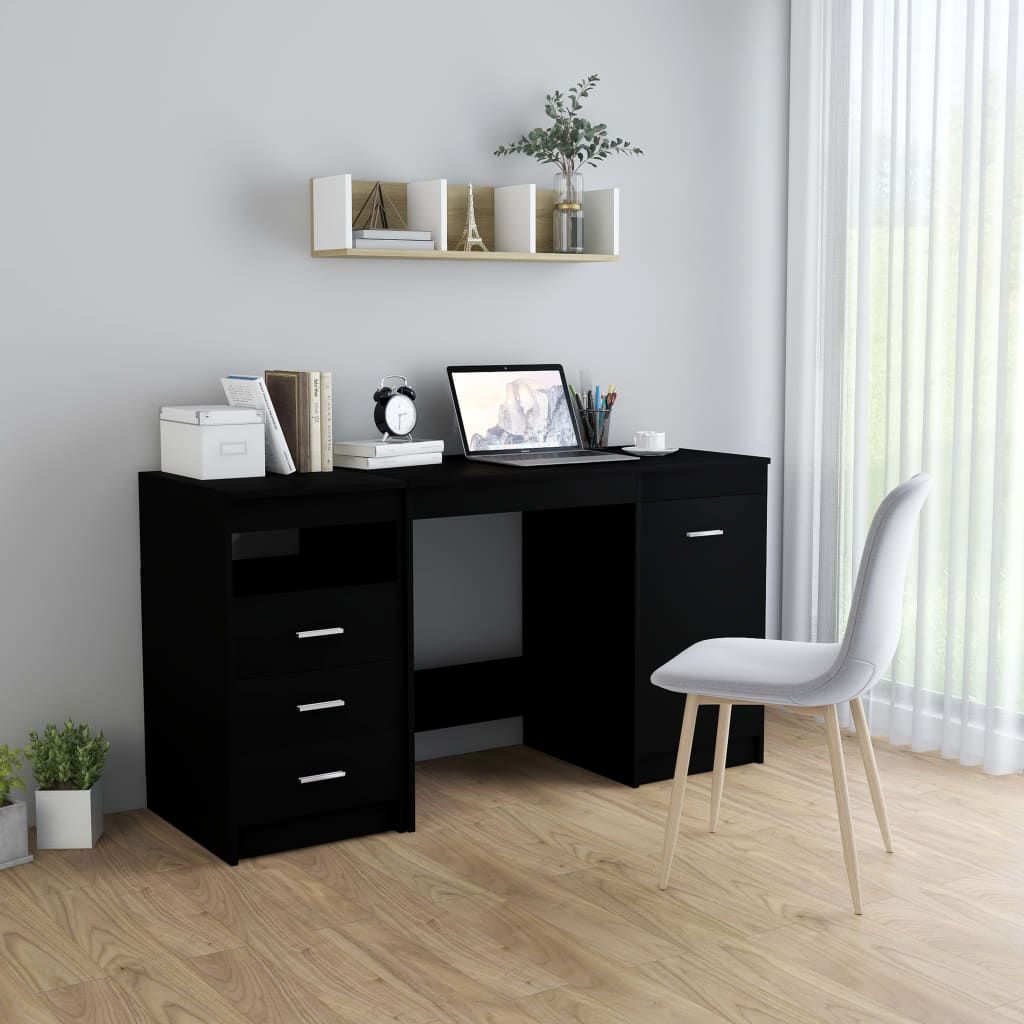 Desk With Cabinet Engineered Wood