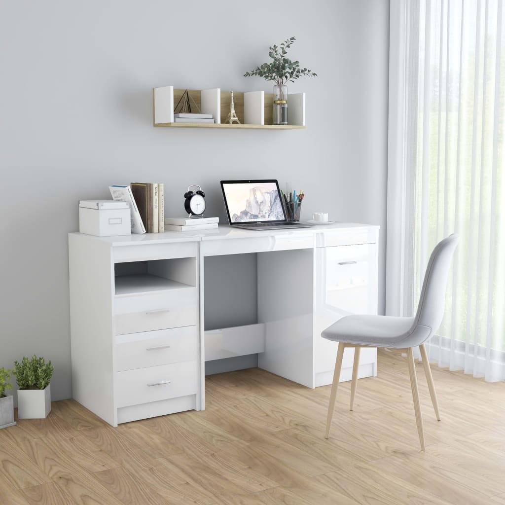 Desk With Cabinet Engineered Wood