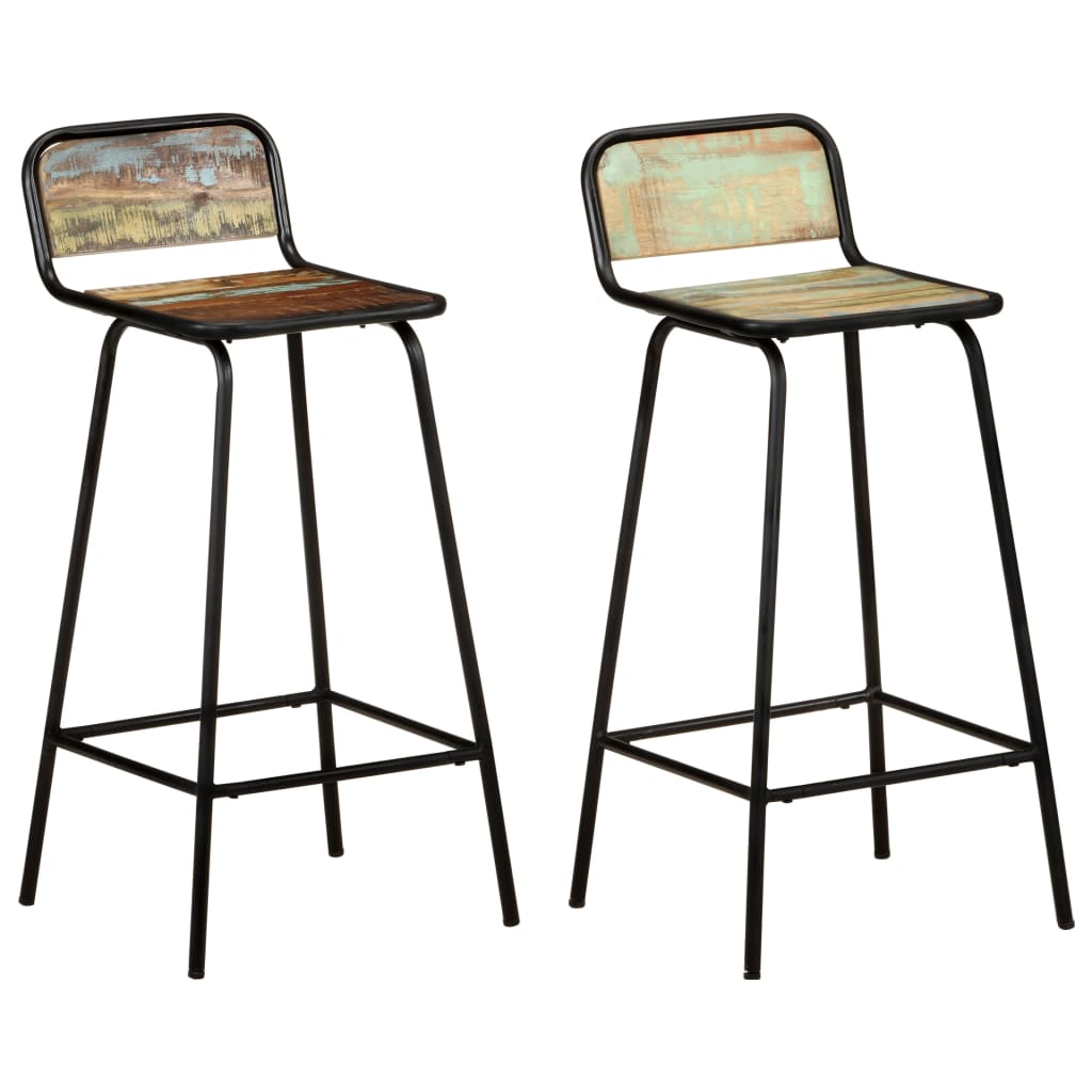 Bar Stools 4 Pcs Solid Wood Reclaimed