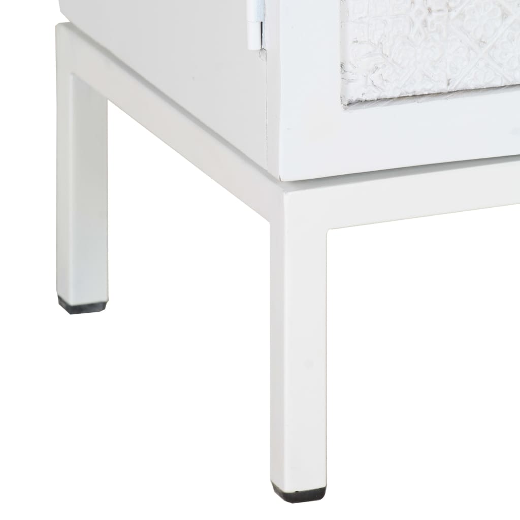 Tv Cabinet White 115X30X46 Cm Solid Mango Wood