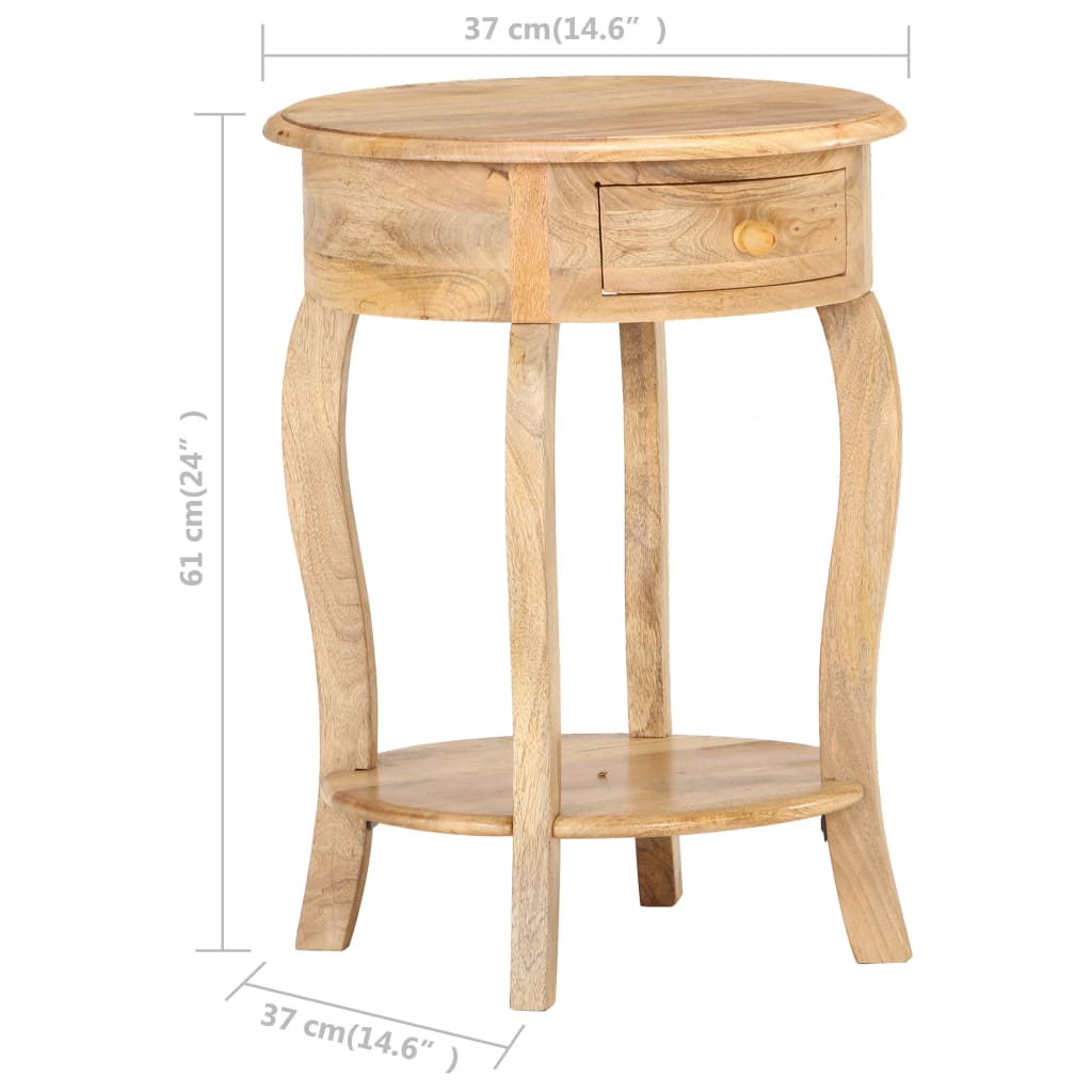 Side Table 37X37X61 Cm Solid Mango Wood