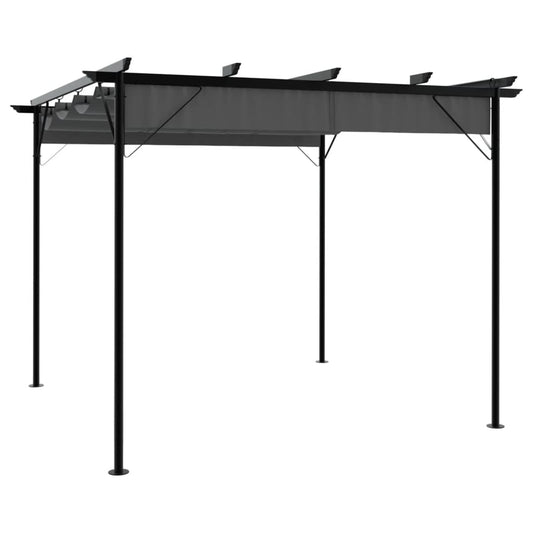 Pergola With Retractable Roof 3X3 M Steel 180 G/M²