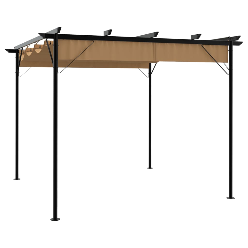 Pergola With Retractable Roof 3X3 M Steel 180 G/M²