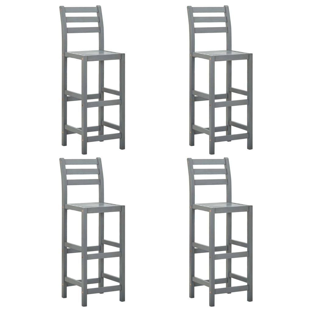 Bar Chairs 2 Pcs Solid Acacia Wood