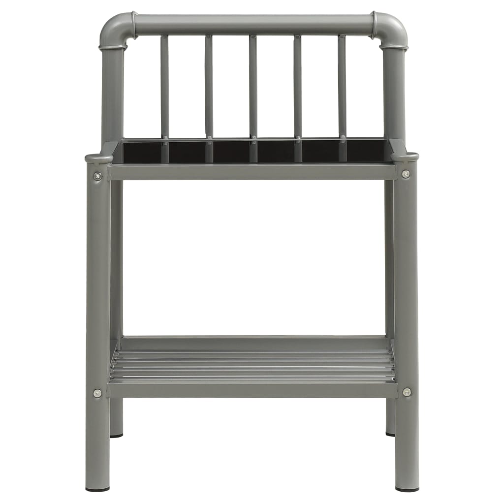 Bedside Cabinets 2 Pcs Metal And Glass