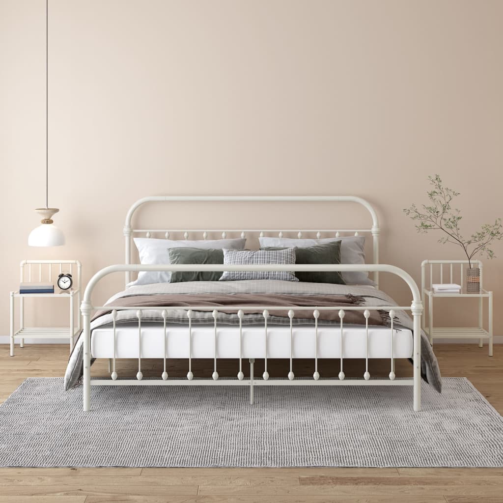 Bedside Cabinets 2 Pcs Metal And Glass