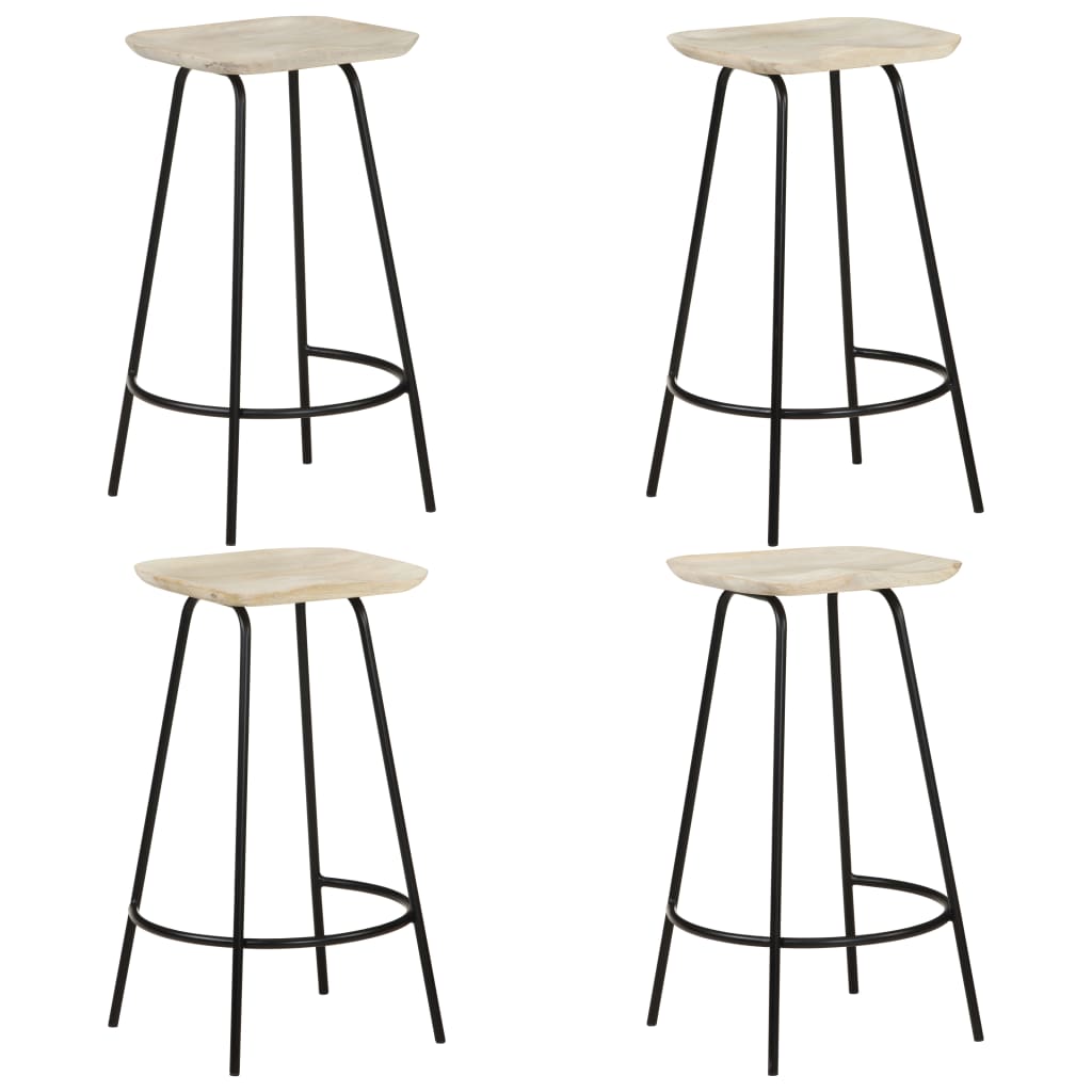 Bar Stools 4 Pcs Solid Mango Wood
