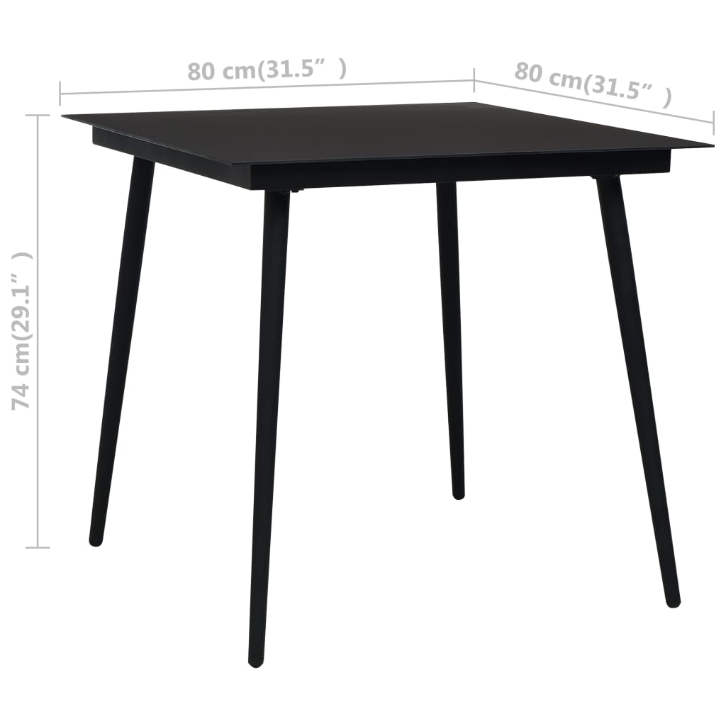 3 Piece Garden Dining Set Black And Brown