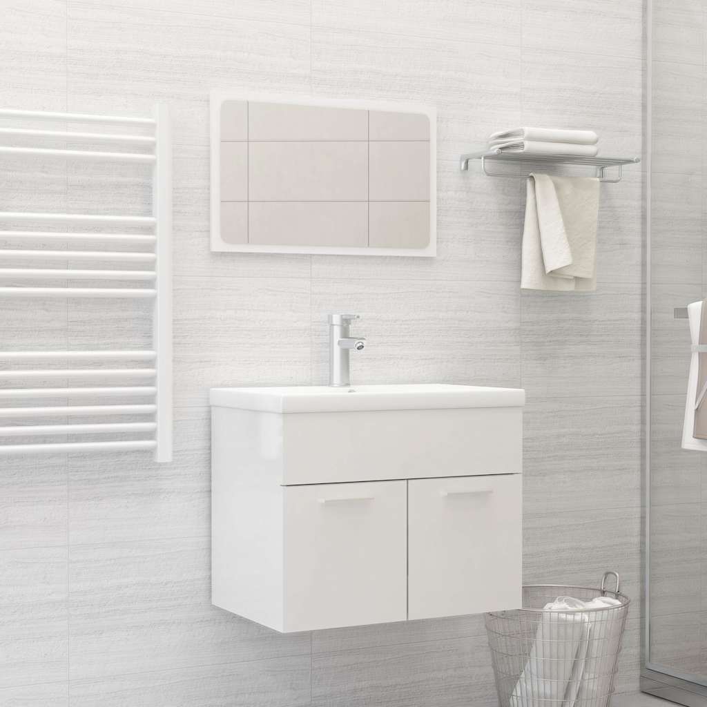 2 Piece Bathroom Furniture Set Engineered Wood