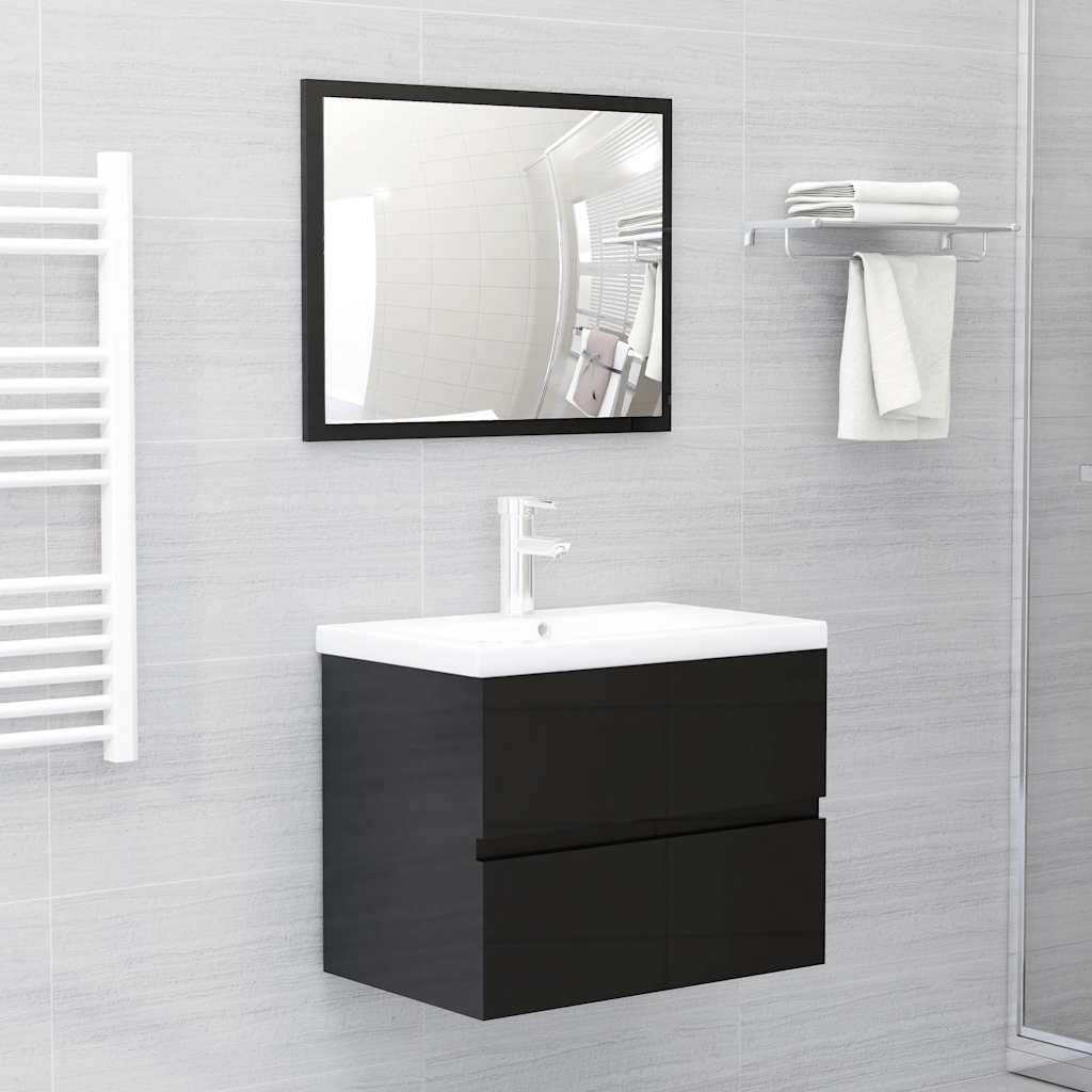 2 Piece Bathroom Furniture Set Engineered Wood