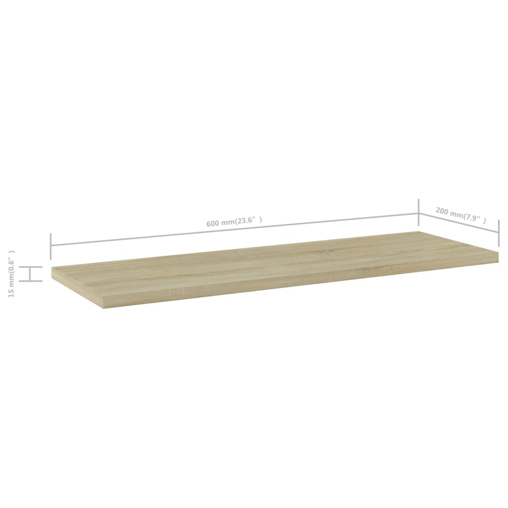 Bookshelf Boards 4 Pcs Engineered Wood