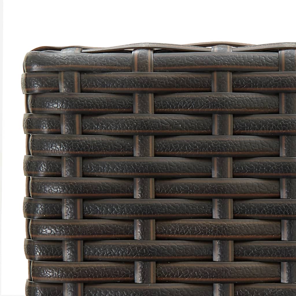 5 Piece Outdoor Bar Set With Armrest Poly Rattan Brown