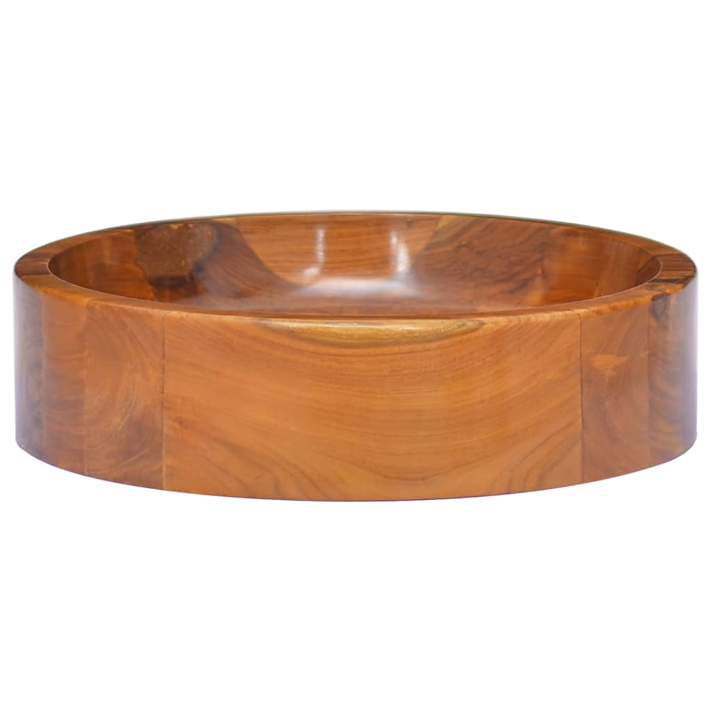 Basin Solid Teak Wood Φ40X10 Cm