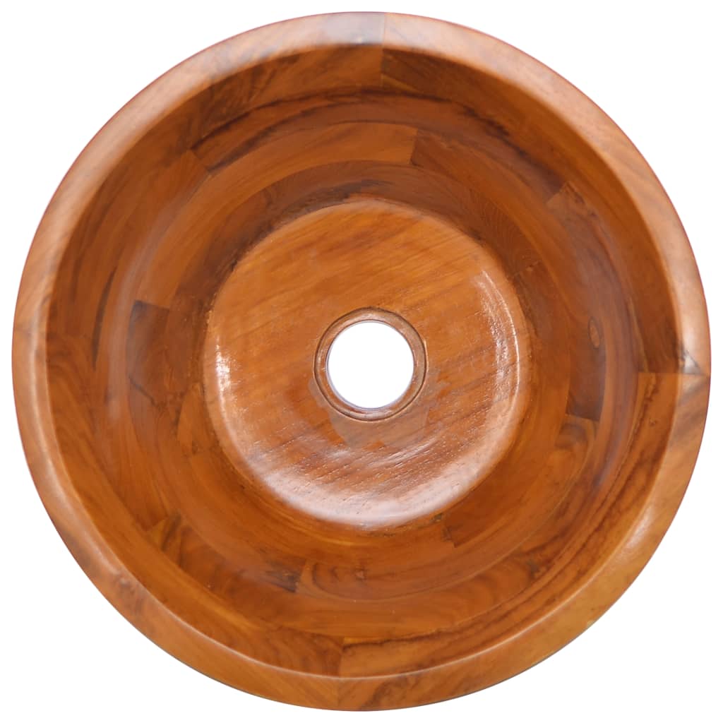 Basin Solid Teak Wood Φ40X20 Cm