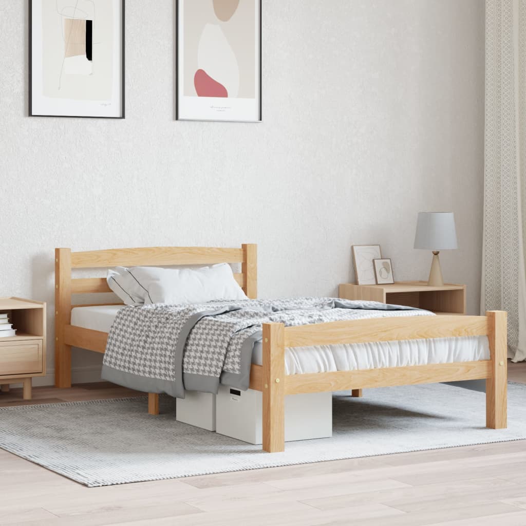 Bed Frame Without Mattress Solid Pinewood