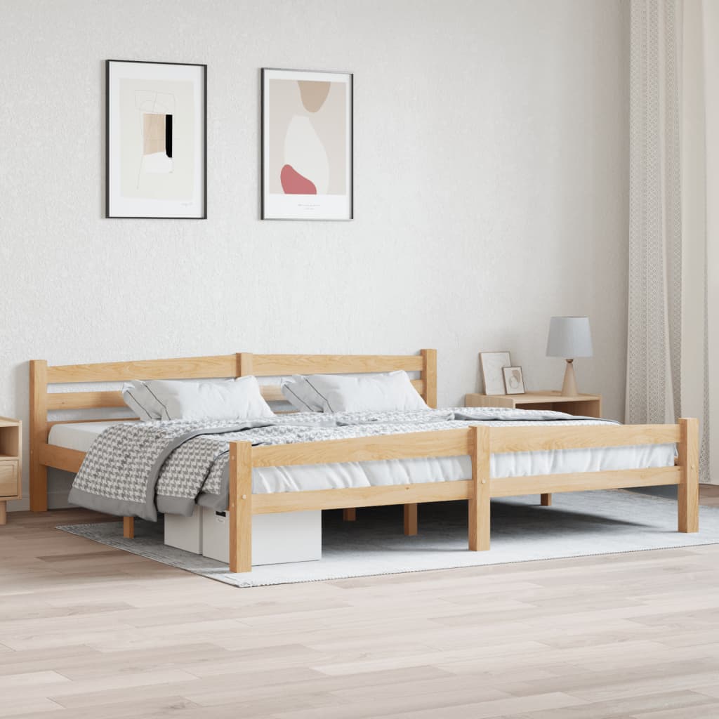 Bed Frame Without Mattress Solid Pinewood