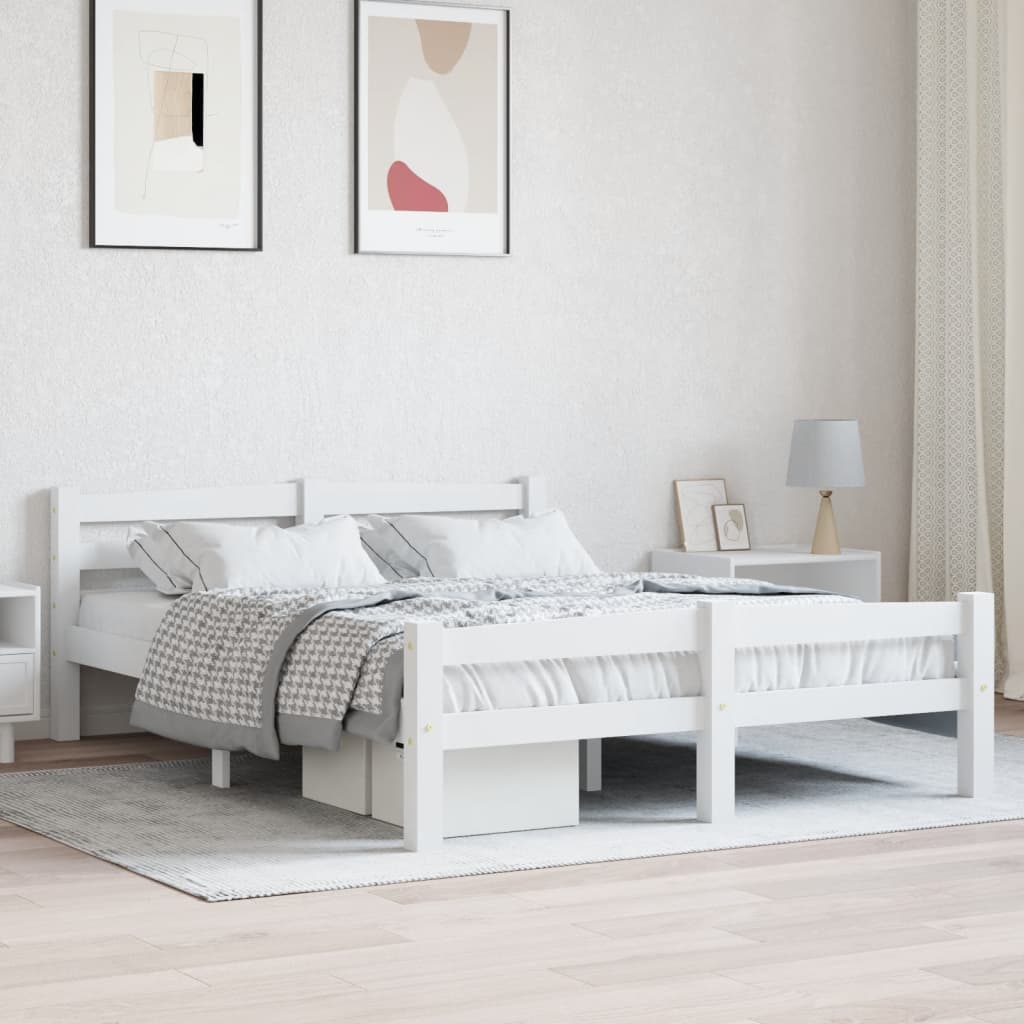 Bed Frame Without Mattress Solid Pinewood