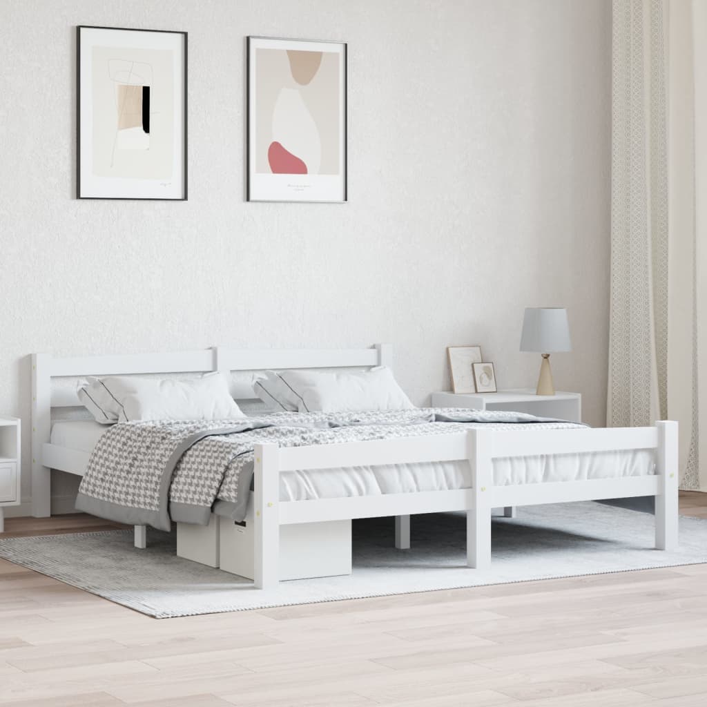 Bed Frame Without Mattress Solid Pinewood