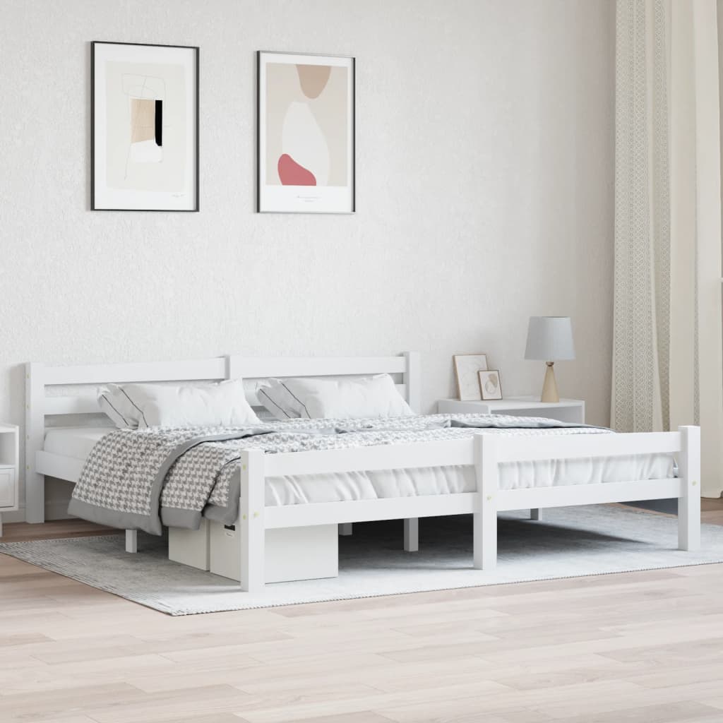 Bed Frame Without Mattress Solid Pinewood