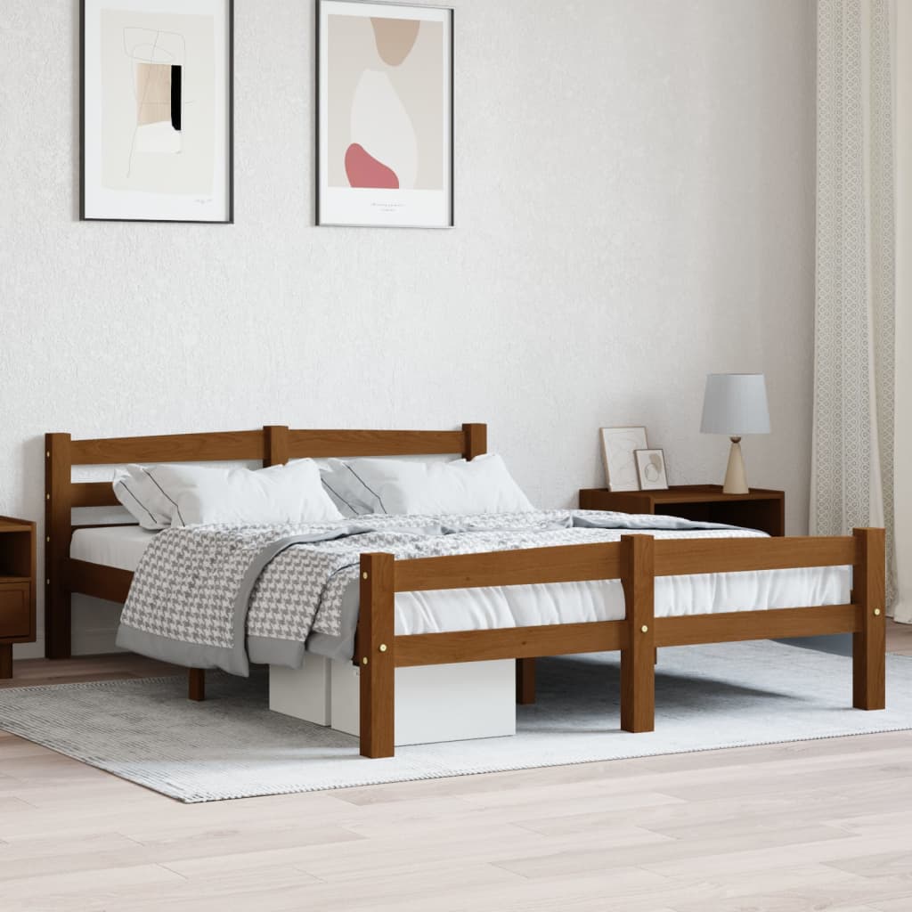 Bed Frame Without Mattress Solid Pinewood