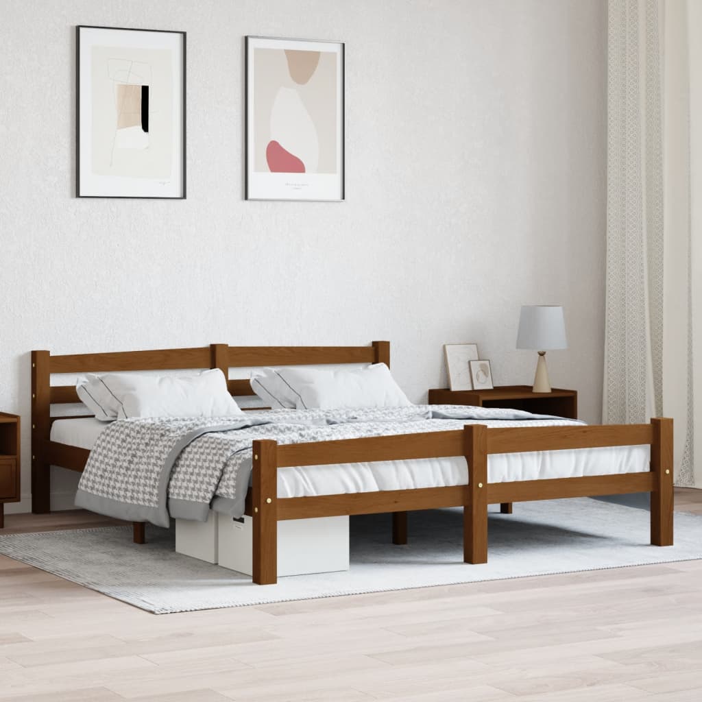 Bed Frame Without Mattress Solid Pinewood