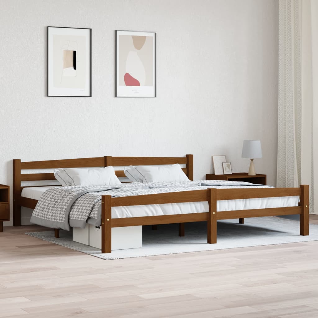 Bed Frame Without Mattress Solid Pinewood