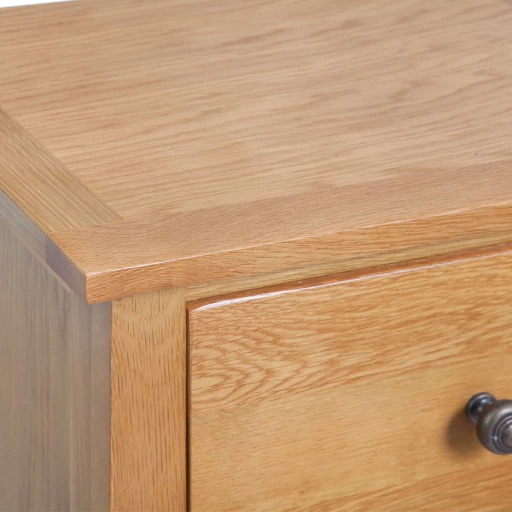 Tall Chest Of Drawers 45X32X110 Cm Solid Oak Wood