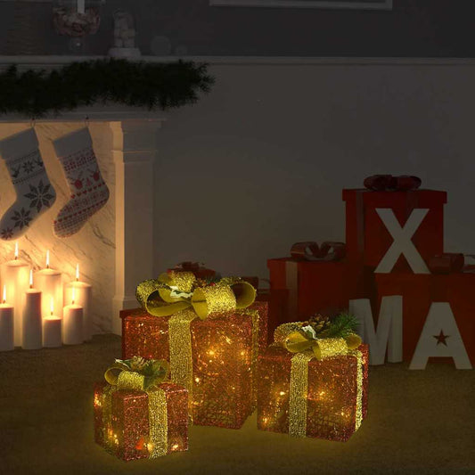 Decorative Christmas Gift Boxes 3 Pcs Outdoor Indoor