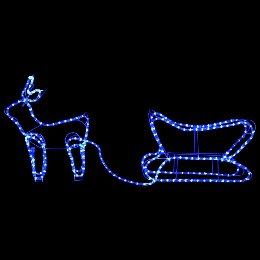 Reindeer And Sleigh Christmas Decoration Outdoor 252 Leds