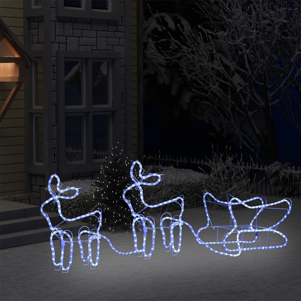 Reindeer And Sleigh Christmas Decoration Outdoor 576 Leds