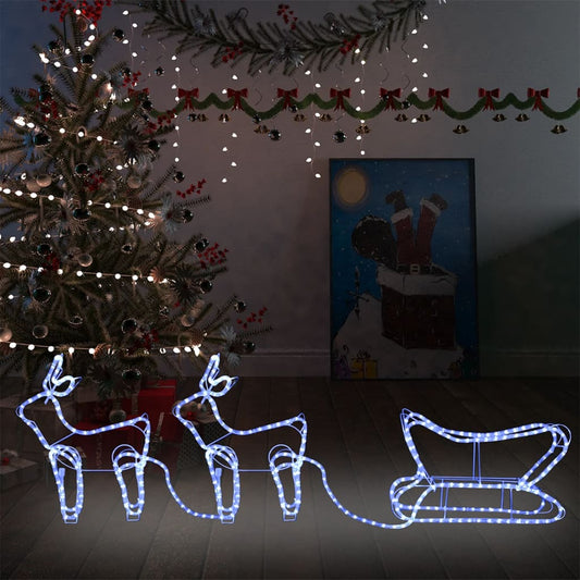 Reindeer And Sleigh Christmas Decoration Outdoor 576 Leds