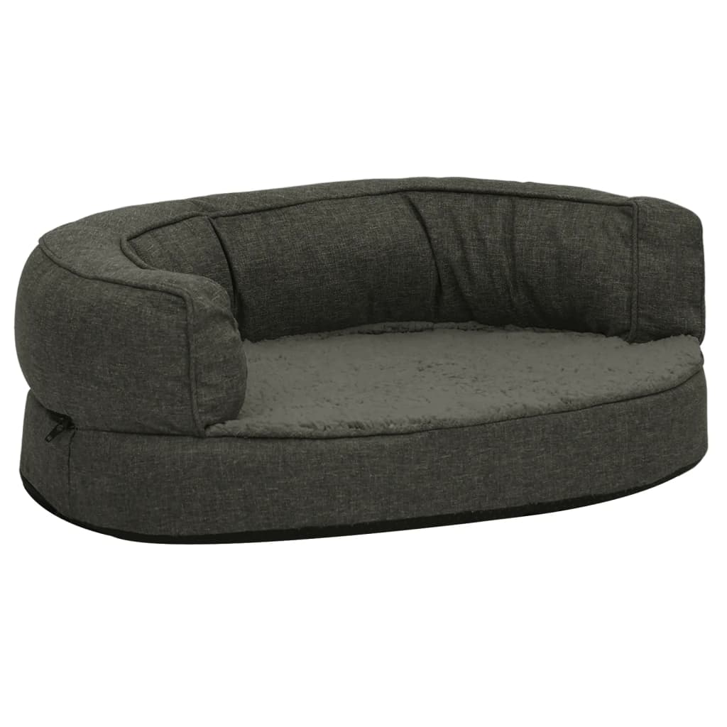 Ergonomic Dog Bed Mattress Linen Look Fleece