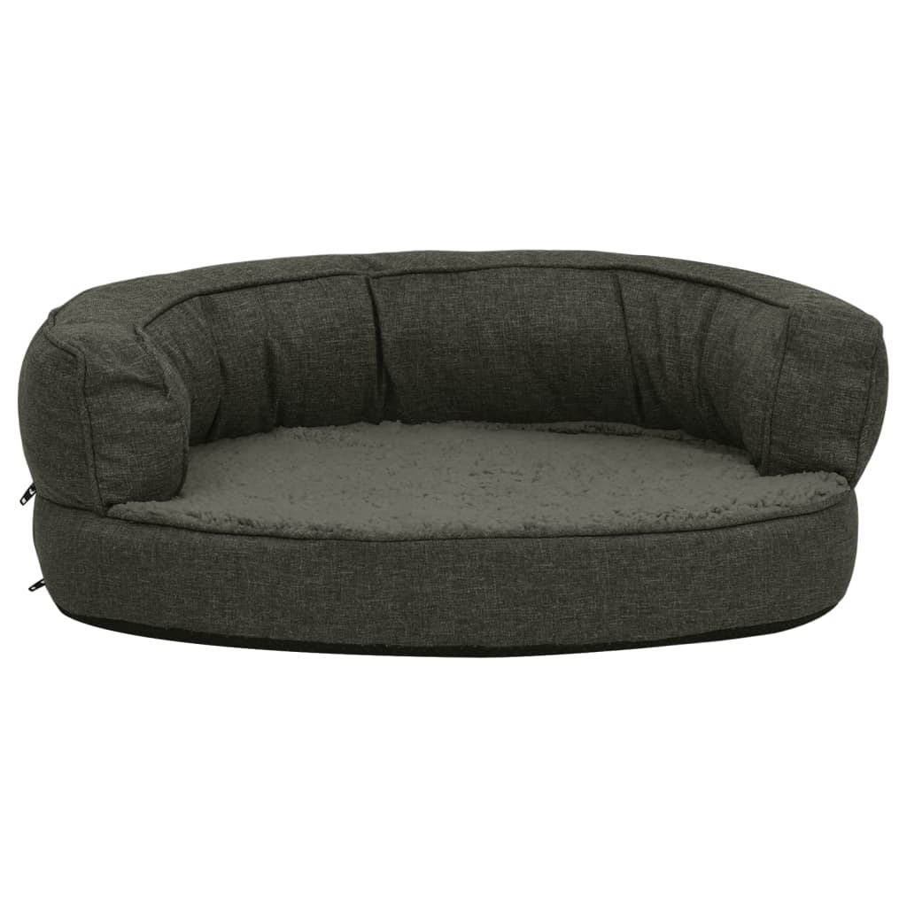 Ergonomic Dog Bed Mattress Linen Look Fleece