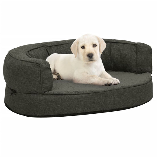 Ergonomic Dog Bed Mattress Linen Look Fleece