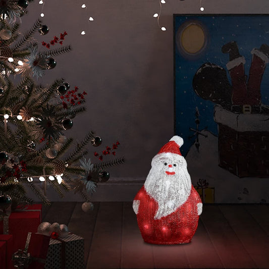 Led Christmas Acrylic Santa Figure Indoor And Outdoor 28Cm
