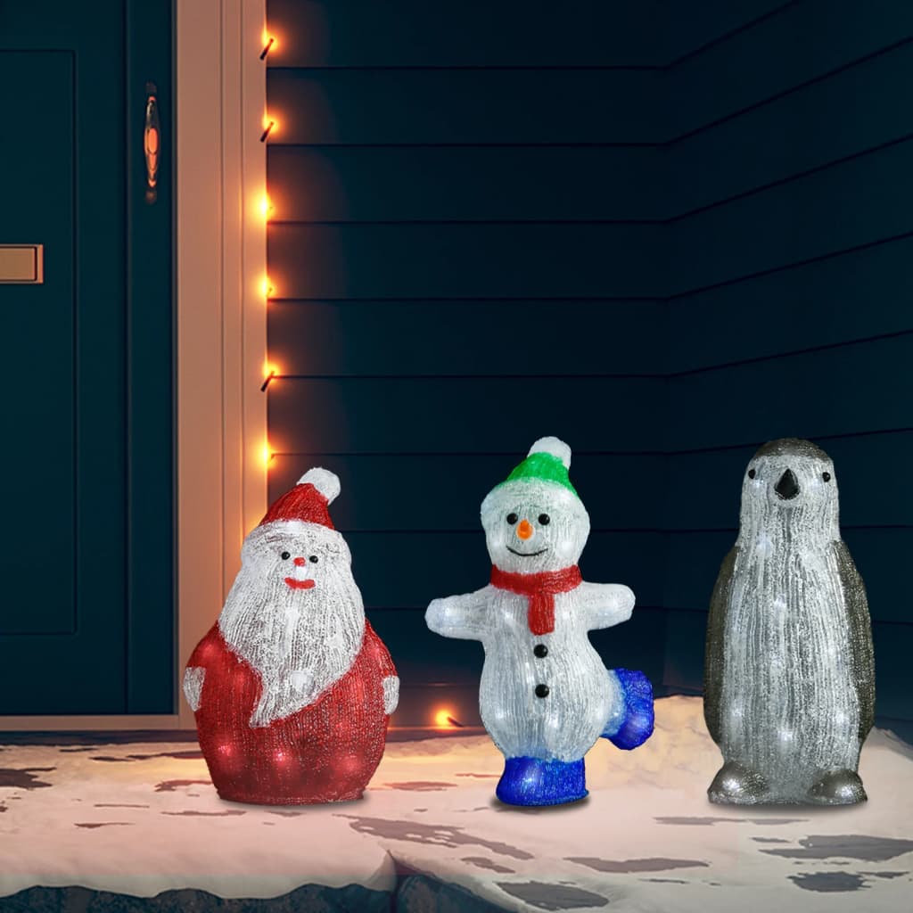 Led Christmas Acrylic Santa Figure Indoor And Outdoor 28Cm