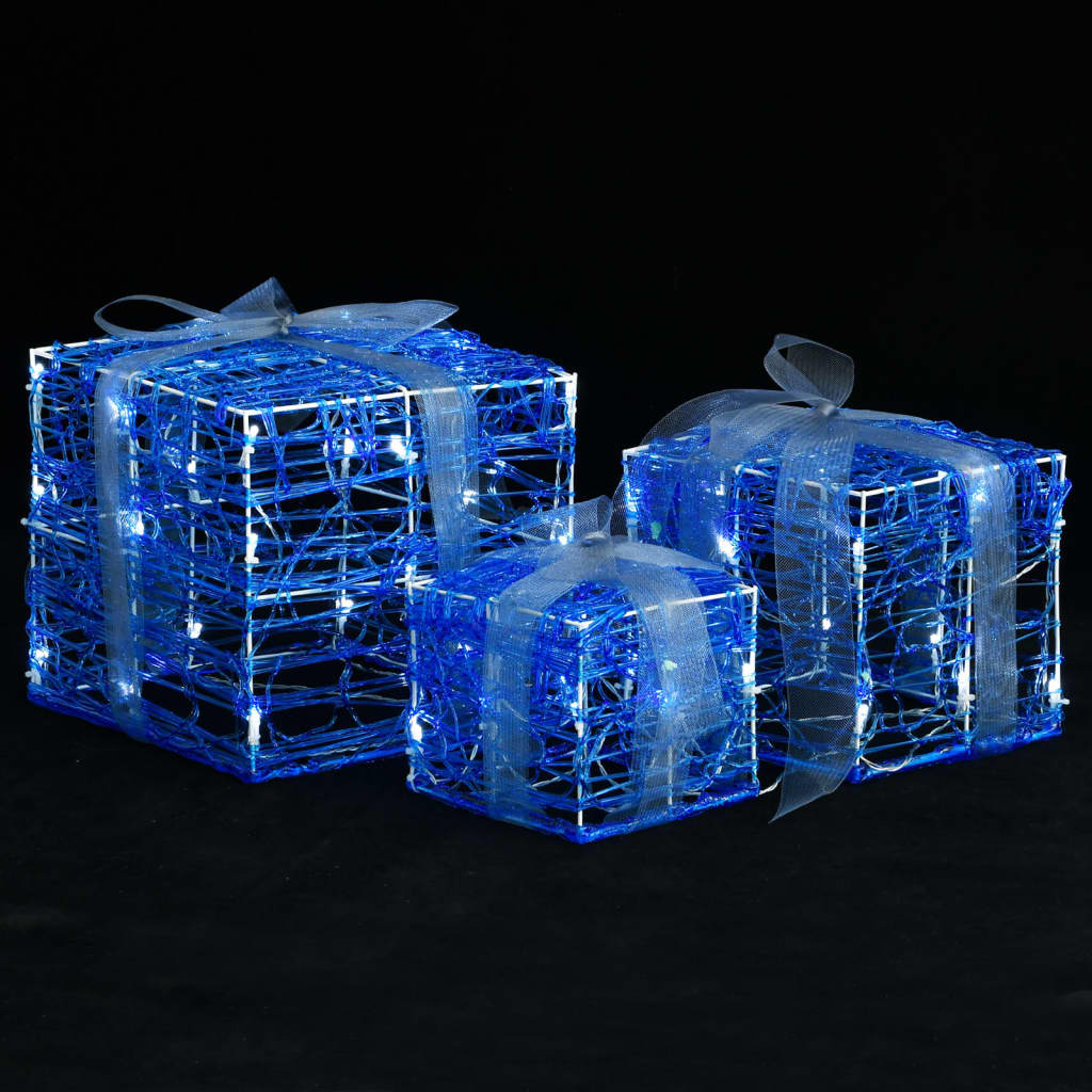 Decorative Acrylic Christmas Gift Boxes 3 Pcs Cold White