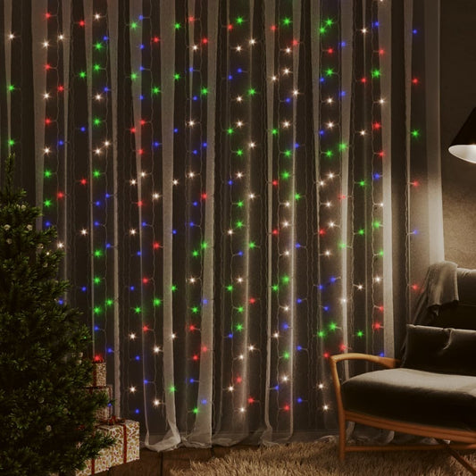 Led Curtain Fairy Lights 3X3M 300 Led Colourful 8 Function