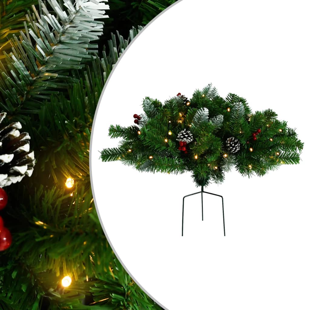Artificial Pathway Pre-Lit Christmas Tree 2 Pcs Pvc