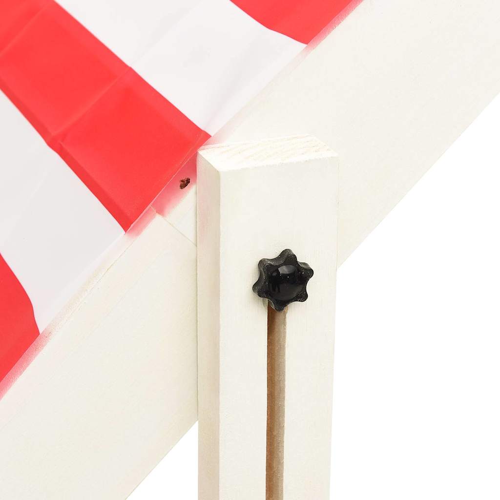 Sandbox With Adjustable Roof Fir Wood White And Red Uv50