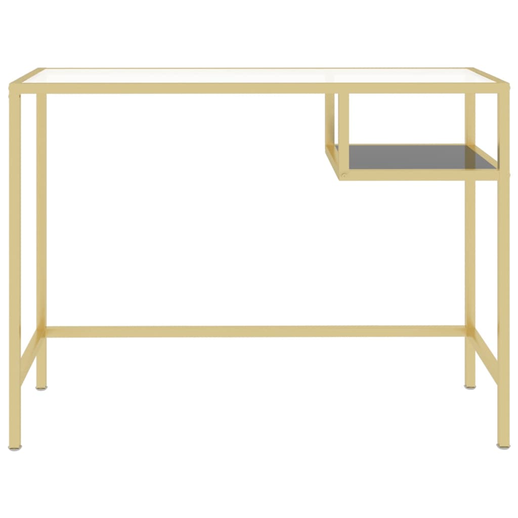 Computer Desk Transparent 100X36X74 Cm Tempered Glass