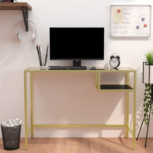 Computer Desk Transparent 100X36X74 Cm Tempered Glass