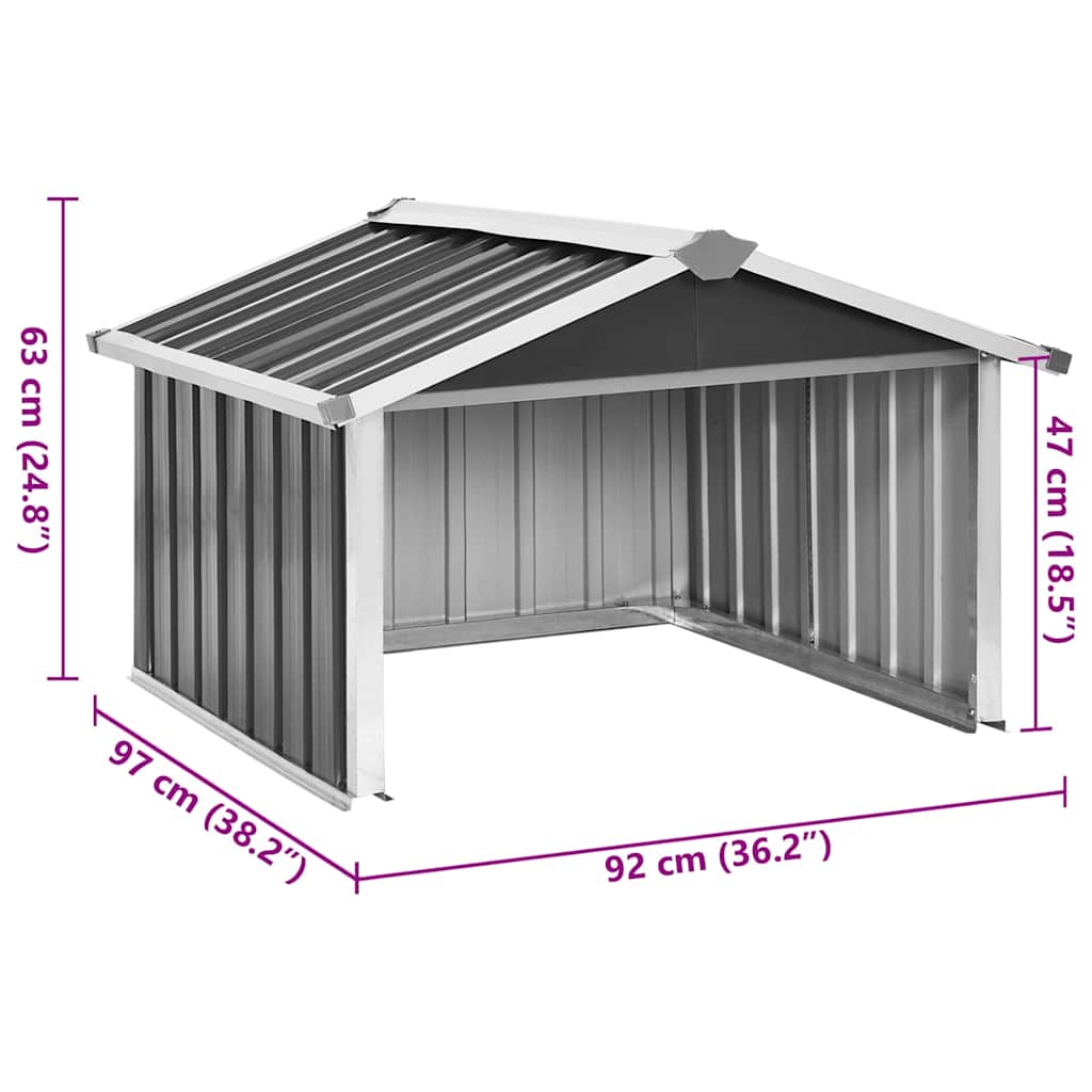 Garden Robot Lawnmower Shed 92X97X63 Cm Galvanised Steel