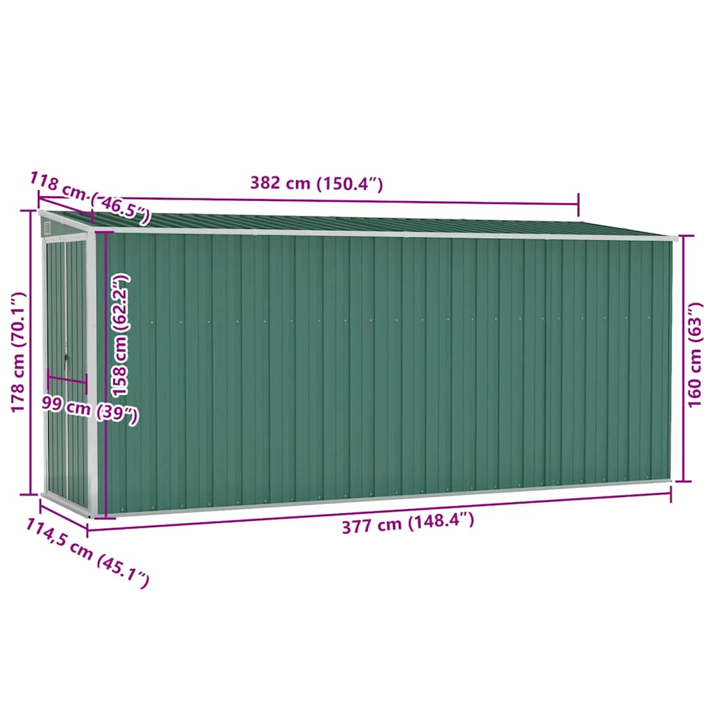 Wall-Mounted Garden Shed Galvanised Steel