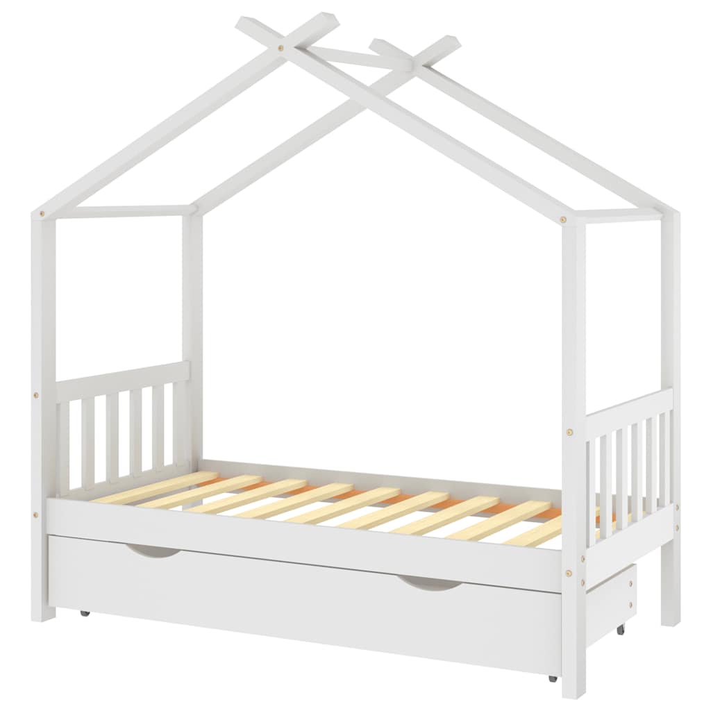 Kids Bed Frame With A Drawer Solid Pine Wood