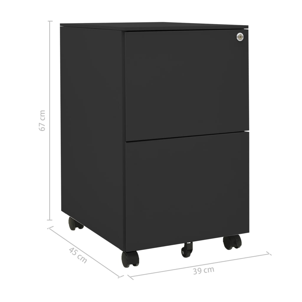 Mobile File Cabinet 39X45X67 Cm Steel