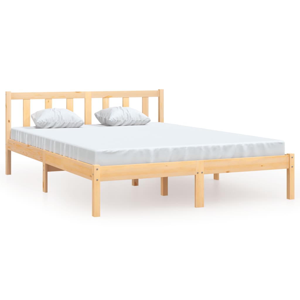 810077  Bed Frame Without Mattress Solid Wood