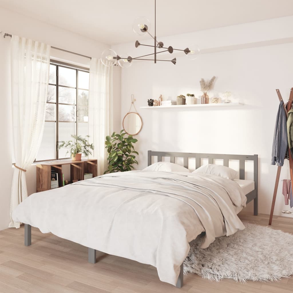 810077  Bed Frame Without Mattress Solid Wood